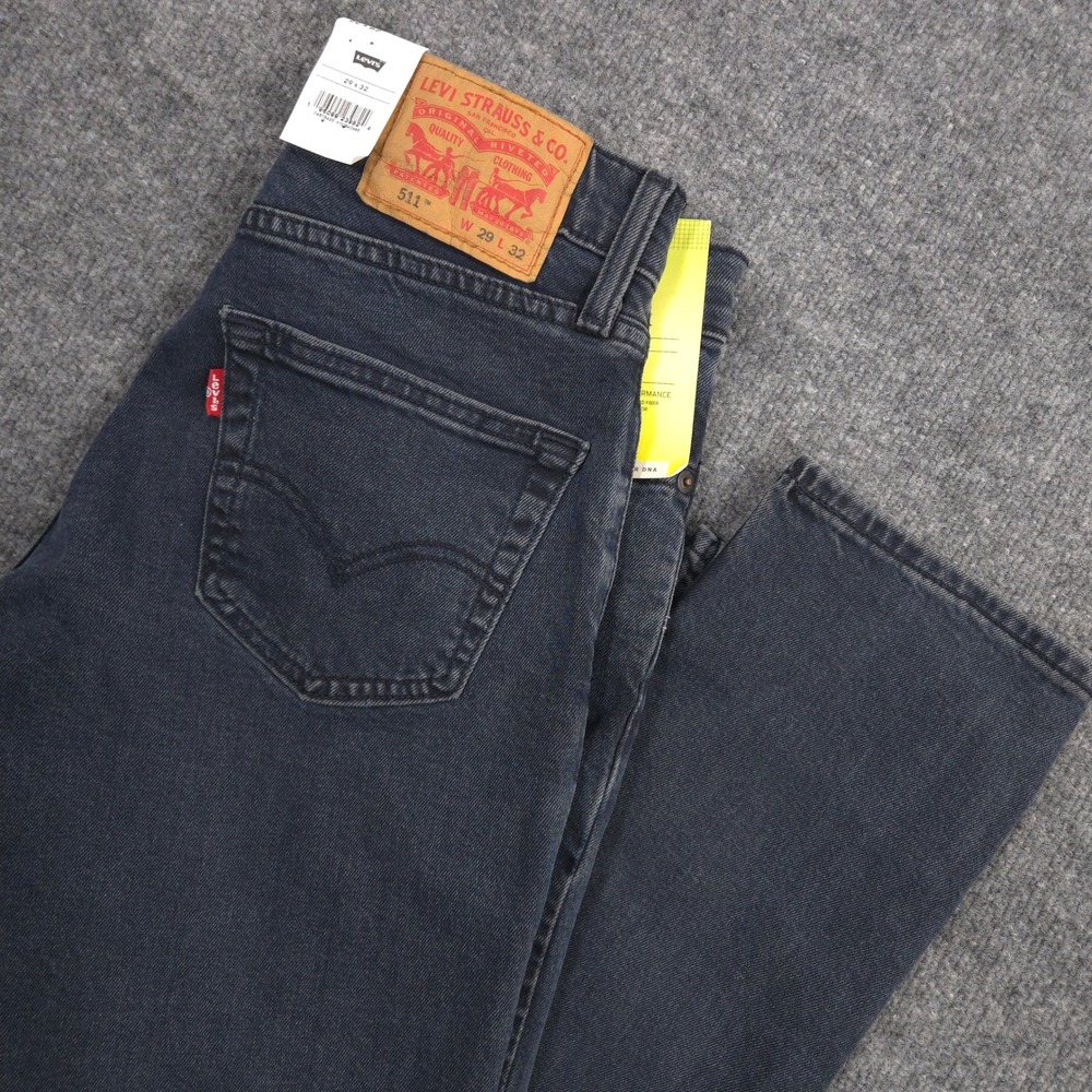 Levis Jeans Mens 29X32 Blue 511 Slim Fit Stretch Dark Wash‎ Denim Casual NEW